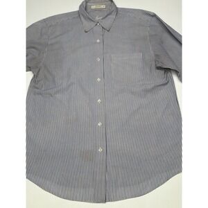 Foxcroft Women's Size 12 Blue & White Striped Wrinkle Free Long Sleeve Shirt